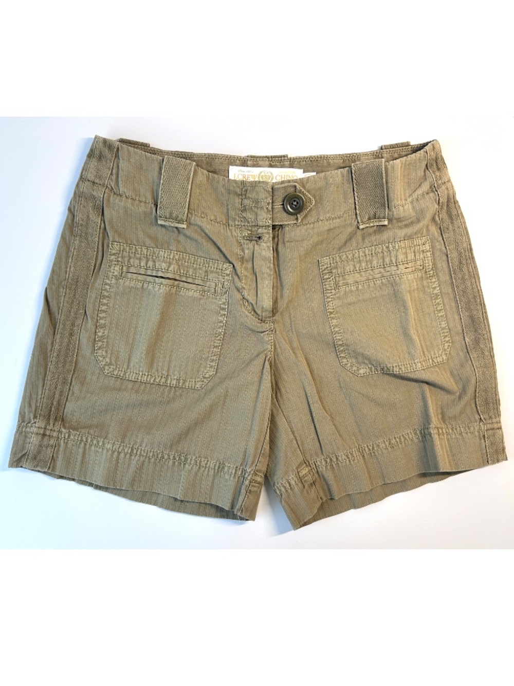 J. Crew NWT Y2K Weathered Broken In Chino Cotton Shorts 0 Classic Twill Olive